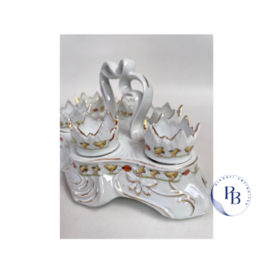 porte oeuf porcelaine ancienne puces poussins coccinelle chance Lucky Pamela Riconti