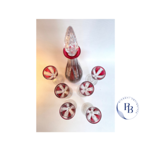 Verre sèvres en cristal ancien aux puces de paris Pamela Riconti art de la table puces de Clignancourt et puces de Saint Ouen à paris verrerie ancienne rose cristal framboise