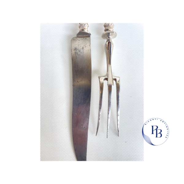 service à découper couteau fourchette argent métal argenté art de la table viande art de la table puces Saint Ouen Pamela Riconti