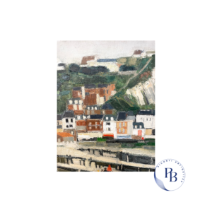 ginette rapp, peintre française née à paris, parisienne, huile sur toile, le tréport les falaises, en france, puces de paris saint ouen, pamela et bernard riconti, galeries et expositions à la galerie jullian, musée art moderne