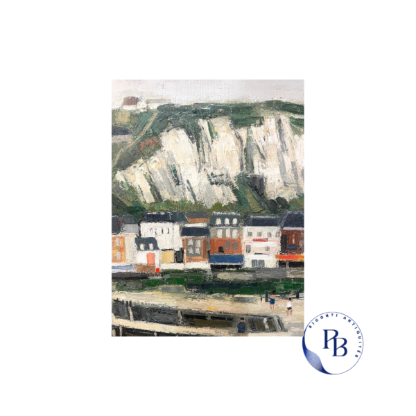 ginette rapp, peintre française née à paris, parisienne, huile sur toile, le tréport les falaises, en france, puces de paris saint ouen, pamela et bernard riconti, galeries et expositions à la galerie jullian, musée art moderne