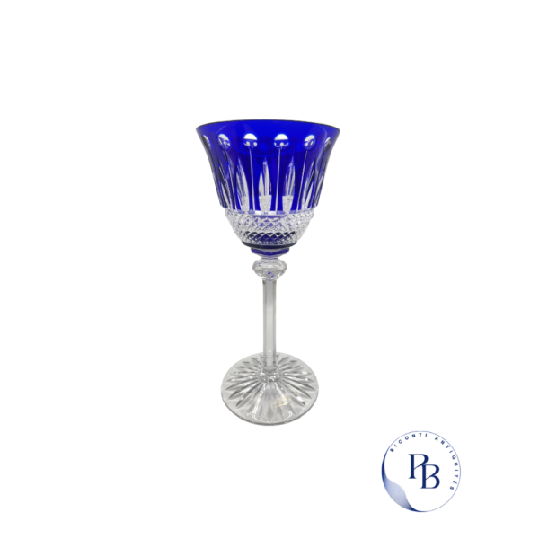 verre saint louis, modele tommy, modèle tommy, cristal, cristal français, France, cristal France, puces, Riconti, pam aux puces de paris, cristallerie, baccarat, bleu nuit