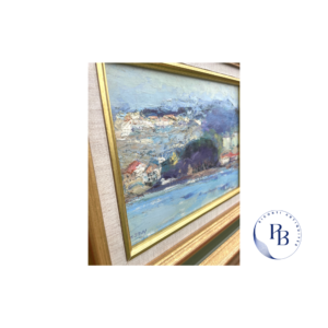 altea, mer, allicante, espagne, peinture de vacances, huile sur toile, colline, tableau ancien, puces de paris, riconti, davy, alain davy, peinture moderne, belle couleur