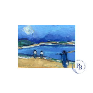 saint briac, mer, manche, bretagne en france, peinture de vacances, huile sur toile, bâteaux, boats, tabelau ancien, puces de paris, riconti, davy, alain davy, peinture moderne, belle couleur, saint jacut de la mer