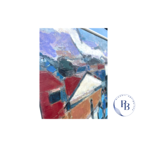 sortie sous la neige, sortie d'usine, peinture de vacances, huile sur toile, tabelau ancien, puces de paris, riconti, davy, alain davy, peinture moderne,