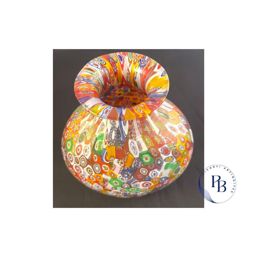 vase en murano, millefiori, puces de saint ouen, vase italien, bonbons, sulfure, vase coloré, paris, antiquité, pamela riconti